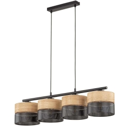 Φωτιστικό Οροφής - Ράγα Nicol 4802 94x20x95cm 4xE27 15W Natural-Black TK Lighting