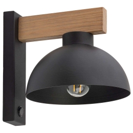 Φωτιστικό Τοίχου - Απλίκα Oslo 4961 18x22x20cm 1xE27 15W Black-Walnut TK Lighting