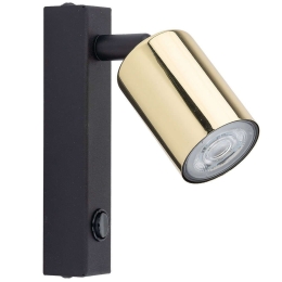 Φωτιστικό Τοίχου - Απλίκα Top 6087 11x14,5x22cm 1xGu10 10W Black-Gold TK Lighting