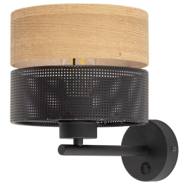 Φωτιστικό Τοίχου - Απλίκα Nicol 6539 28x20x24cm 1xE27 15W Black-Natural TK Lighting