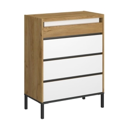 Συρταριέρα Palmor TO-PALMOR4S 77x40x101cm Gold Oak-White
