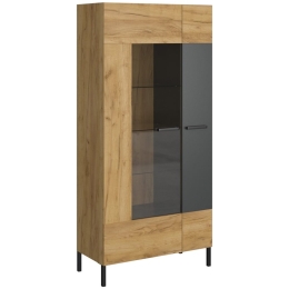 Βιτρίνα Santes TO-SANTES1W1DHIGH 90x42x197.5cm Gold Oak-Graphite