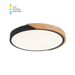 Φωτιστικό Οροφής - Πλαφονιέρα VT-2026230 LED CCT 3600lm 45W Με Διακόπτη IP20 50x5cm Black-Natural Vito