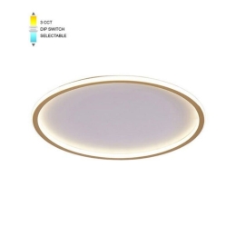 Φωτιστικό Οροφής - Πλαφονιέρα VT-2026250 LED CCT 2760lm 46W Με Διακόπτη IP20 50x4,5cm White-Gold Vito
