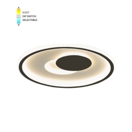 Φωτιστικό Οροφής - Πλαφονιέρα VT-2026260 LED CCT 3120lm 52W Με Διακόπτη IP20 40x4,5cm White-Black Vito