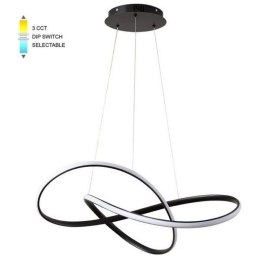 Φωτιστικό Οροφής Κρεμαστό VT-2026390 LED CCT 3000-6000K 2880lm 48W Με Διακόπτη Αλλαγής Φωτός 60x18cm Black Vito