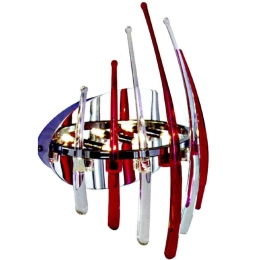 Φωτιστικό Τοίχου - Απλίκα W37913R 23x16x30cm 3xG4 20W Silver-Red Aca