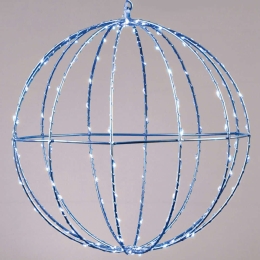 Χριστουγεννιάτικη Μπάλα Silver Ball Με Φως Led X0624064226 Φ40cm Clear-Blue Aca