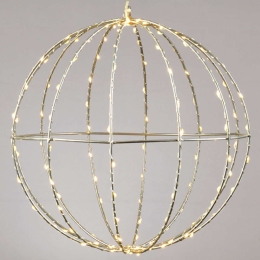 Χριστουγεννιάτικη Μπάλα Silver Ball Με Φως Led X069614226 Φ20cm Clear-Gold Aca