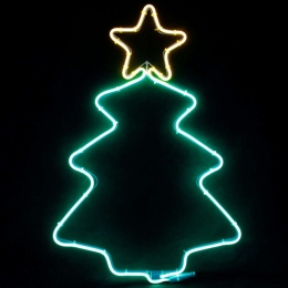 Φωτοσωλήνας Christmas Tree 200 Led X082003419 38,5x54+150cm 12W Green-Yellow Aca