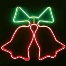 Φωτοσωλήνας Double Bells 300 Led X0830034112 62x50+150cm 18W Red-Green Aca