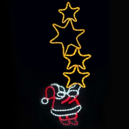 Φωτοσωλήνας Santa With Stars 336 Led X083363225 49x144+150cm 42W Multi Aca