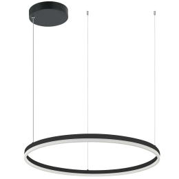 Φωτιστικό Οροφής Κύκλος 20262 Led 3000K 55W Φ80cm Black Matt Αλουμίνιο,Ακρυλικό