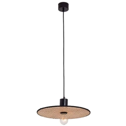 Φωτιστικό Οροφής 22173 Φ40x10cm 1xE27 20W Brown-Black