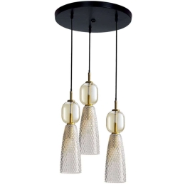 Φωτιστικό Οροφής 23010 Φ38x160cm 3xE14 40W Brass-Black