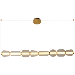 Φωτιστικό Οροφής - Ράγα 23065 120x12x155cm Led 2211lm 37W 3000K Gold-Champagne