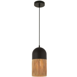 Φωτιστικό Οροφής 23071 Φ18x36cm 1xE27 11W Black-Natural