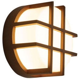 Φωτιστικό Τοίχου - Απλίκα E342 Φ18,8cm Led 880lm 10W 3000K Brown