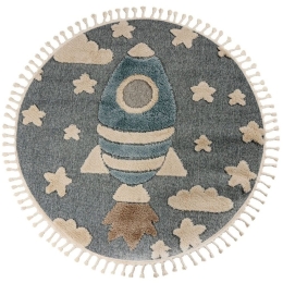 Χαλί Fano 391 Space Blue-Beige Obsession 133X133cm Round