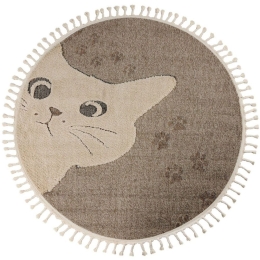 Χαλί Fano 396 Cats Brown-Grey Obsession 133X133cm Round