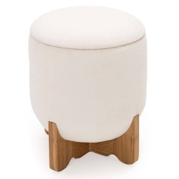 Σκαμπό Verda 0940011 40x40x47cm Natural-White