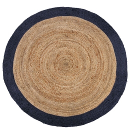 Χαλι Delhi Χειροποιητο Br-2935 -   Natural-Black New Plan 120X120cm Round