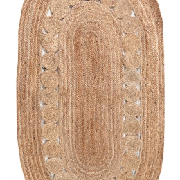 Χαλι Delhi Χειροποιητο Br-4019 -  Natural New Plan 120X170 OVAL