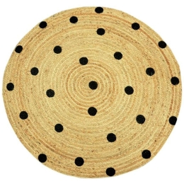 Χαλί Delhi BR-ME004 Round Natural Black New Plan 150X150cm Round