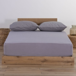 Σεντόνι Με Λάστιχο Jersey Light Grey Nef-Nef Single 100x230cm Με Λάστιχο 100% Βαμβάκι