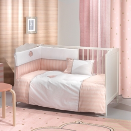 Βρεφικά  Σεντόνια Σετ 3τμχ Africa Pink Saint Clair Κούνιας 110x170cm 100% Βαμβάκι