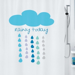 Κουρτίνα Μπάνιου Cloud 02020.001 Beige-Blue Spirella 180Πx200Υ 180x200cm Πολυέστερ