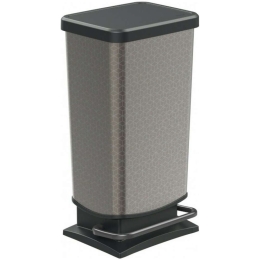 Κάδος Απορριμμάτων Paso 06911.001 Hexagon 40Lt Silver-Black Μέταλλο,Πλαστικό