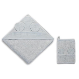 Κάπα Βρεφική Με Γάντι Μπάνιου 0287 (Σετ 2τμχ) Dove Grey Funna Baby
