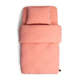 Παπλωματοθήκη Βρεφική 0200 (Σετ 2τμχ) Coral Pink Funna Baby Bamboo, Βαμβάκι
