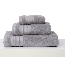 Πετσέτα Με Φάσα Soft Grey Anna Riska Σετ Πετσέτες 100% Βαμβάκι