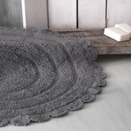 Ταπέτο Μπάνιου Opal 04 Dark Grey Ρυθμός 70 X 70 100% Βαμβάκι