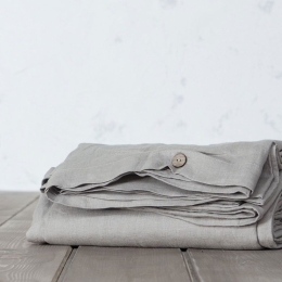 Παπλωματοθήκη Linen Light Grey Nima Μονό 160x240cm Λινό