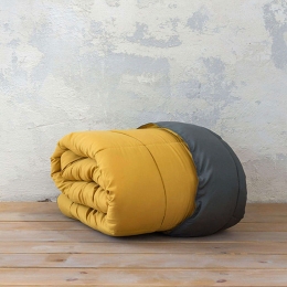 Πάπλωμα Abalone - Dark Grey-Mustard Beige Nima Υπέρδιπλο 220x240cm Microfiber