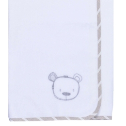 Πάνα Βρεφική Φανελένια Des: 350-Sweet Teddy White-Beige Baby Oliver 80x80cm 100% Βαμβακερή Φανέλα