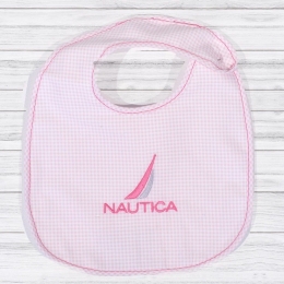 Σαλιάρα Με Βέλκρο 49-9740/922 Pink Nautica 20x25cm 100% Βαμβάκι