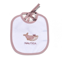 Σαλιάρα Πετσετέ Αδιάβροχη 46-6740-1/942 White-Lila Nautica 19x20cm 100% Βαμβάκι