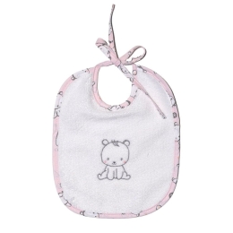 Σαλιάρα Αρκουδάκι Des 179 Pink Baby Oliver 20x25cm 100% Βαμβάκι