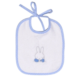 Σαλιάρα Des 69 Καρρώ Με Κέντημα Και Δέσιμο Ciel Miffy 20x25cm 100% Βαμβάκι