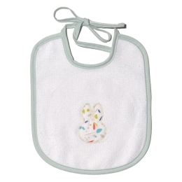 Σαλιάρα Des 70 Με Κέντημα Και Δέσιμο Mint Miffy 20x25cm 100% Βαμβάκι