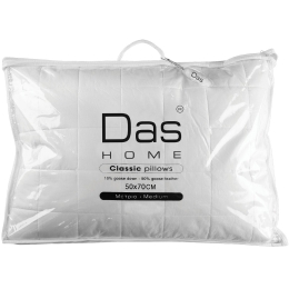 Μαξιλάρι Ύπνου Πούπουλο-Φτερό Classic 1021 White Das Home 50Χ70 50x70cm Πούπουλο-Φτερό