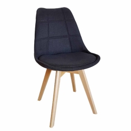 Καρέκλα Bianca Dark Grey 10-0087  56X50X84cm Ξύλο,Ύφασμα