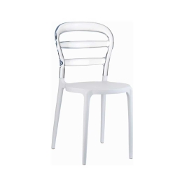 Καρέκλα Bibi White-Clear 32-0051  42X50X85cm Siesta PC,PP
