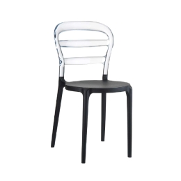 Καρέκλα Bibi Black-Clear 32-0044  42X50X85cm Siesta PC,PP