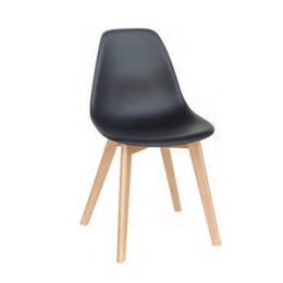 Καρέκλα Loft Plus Black 10-0095 46X53X85cm Ξύλο,Πολυπροπυλένιο