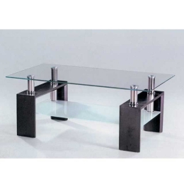 Τραπεζάκι Σαλονιού Linea Wenge 09-0432 110X60X45 cm Mdf,Γυαλί